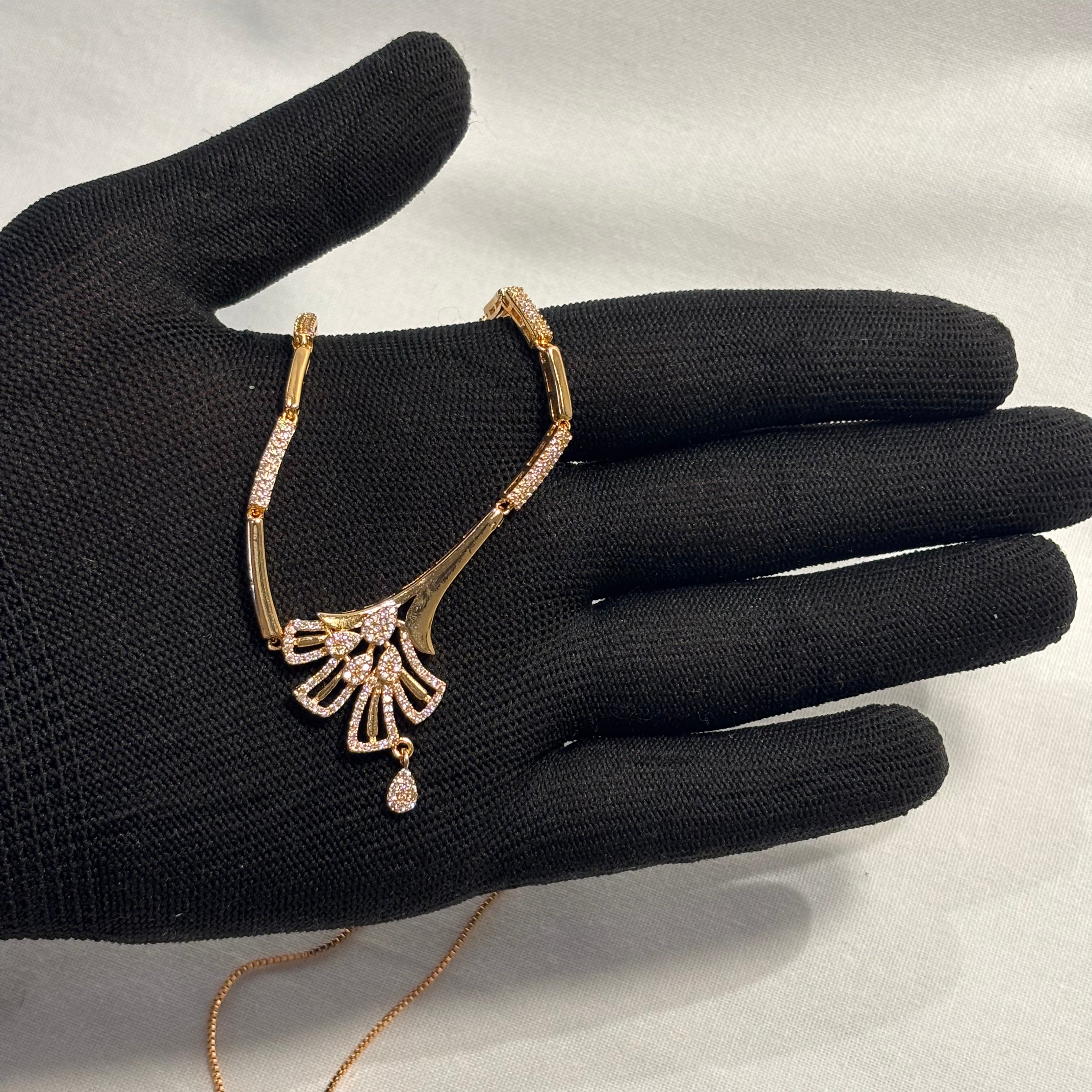 Golden Fan Grace Necklace